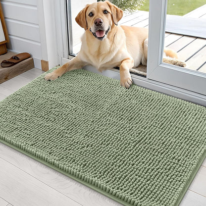 OLANLY Dog Door Mat - Absorbent Non-Slip Mud Mat for Indoor Use | 35x24 Inches, Sage Green