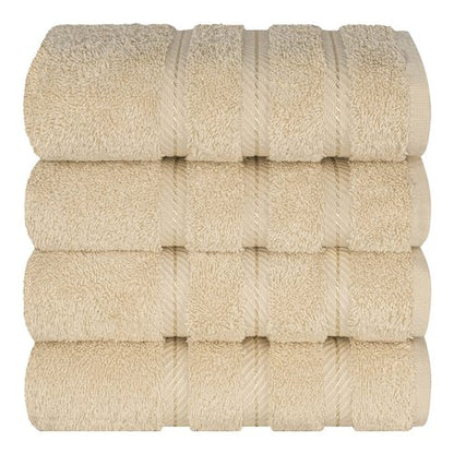 American Soft Linen Luxury Hand Towels for Bathroom, 600 GSM Heawy Weight 16x28 Size 100% Cotton Turkish 4 Piece Hand Face Towel Set, Beige Hand Towels