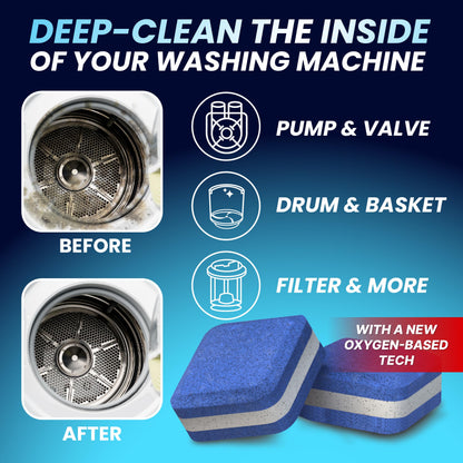 Washing Machine Cleaner Pro Tablets for Pet Owners - 28 Pack, Front & Top Load Washer Deep Cleaning, Septic Tank Safe, HE Support, Remove Stubborn Pet Hair, Eliminates Smells, Prevents Dander Build-up