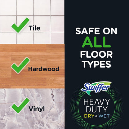 Swiffer Sweep + Mop Dry Pads Refill - Heavy Duty Floor Cleaner for Dirt & Dust | 40ct Gain Scent