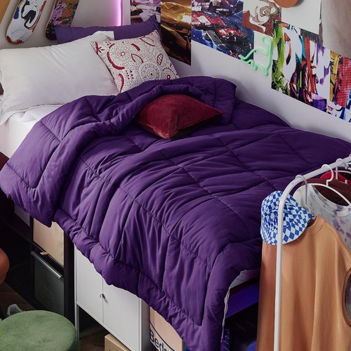 Bedsure Comforter Duvet Insert - All-Season Twin XL Quilted Down Alternative Blanket, GentleSoft, Purple 92 x 68 Inches