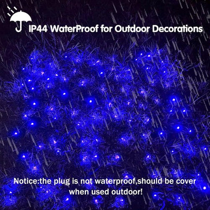 HISHINY LED Blue Christmas Net Lights - 100 LED Connectable Outdoor & Indoor Decorations | 5ft x 5ft