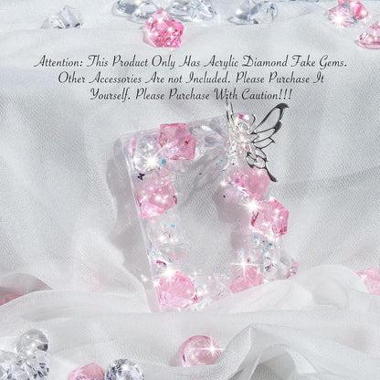 Babenest Acrylic Crushed Ice Rocks - 150 PCS Fake Crystals for Home Decor & Events | Pink/Clear