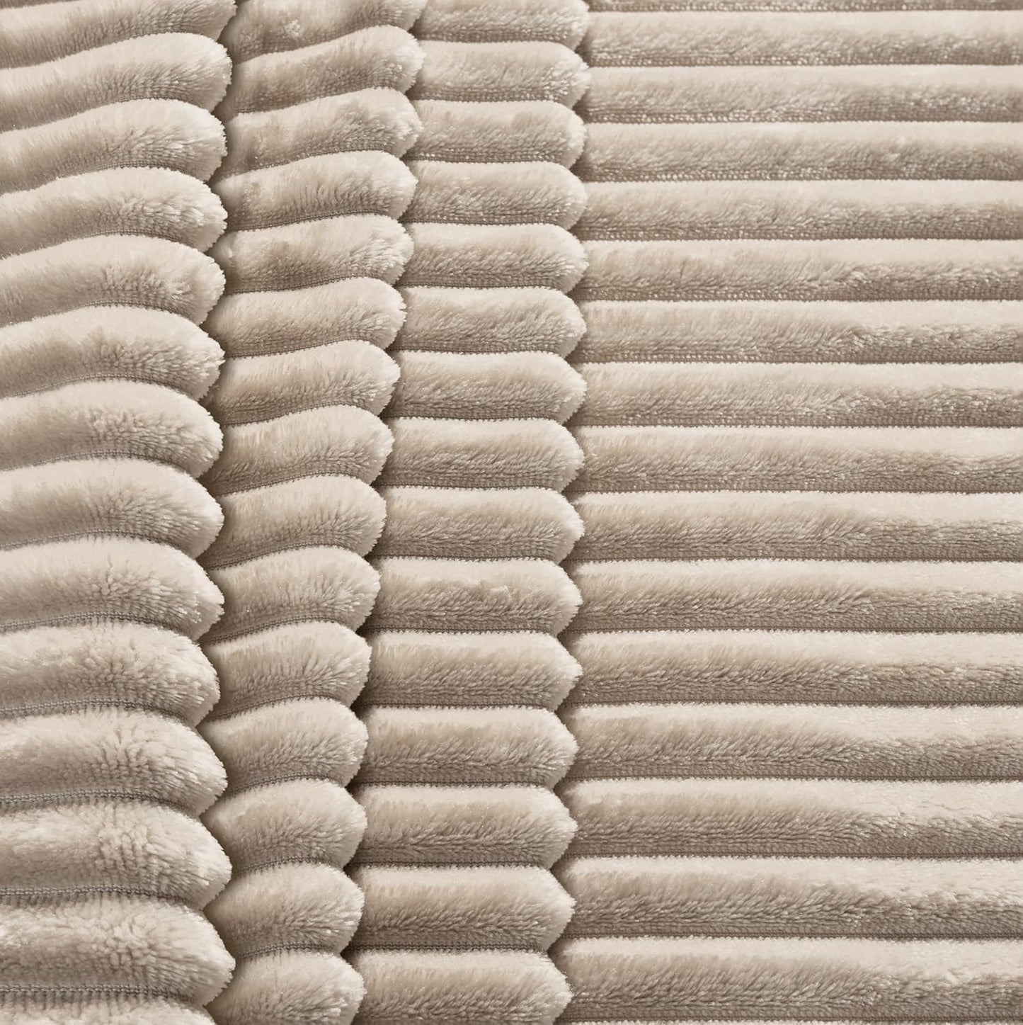 PAVILIA Cozy Fleece Bed Blanket King - Super Soft Plush Luxury Flannel Throw | Warm Ribbed Microfiber (Taupe Tan, 90x108 Inches)