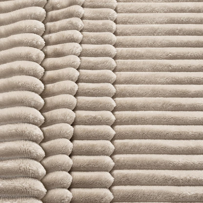 PAVILIA Cozy Fleece Bed Blanket King - Super Soft Plush Luxury Flannel Throw | Warm Ribbed Microfiber (Taupe Tan, 90x108 Inches)