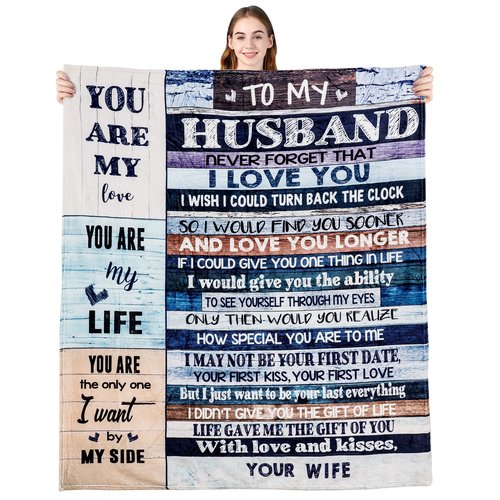 Anniversary Father's Day Birthday Gifts for Husband from Wife, You are My Life Wedding Valentine's Blankets Gifts to My Husband, Fleece Blankets Soft Bedding Sofa