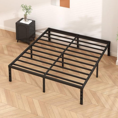 HLIPHA Metal Platform Bed Frame 14 Inch Tall,No Box Spring Needed,Full Size Bed with Heavy Duty Strong Support Slats,Easy to Assemble,Black