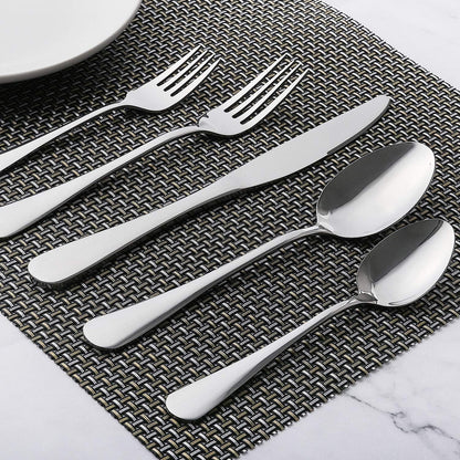 Regine Switzerland 40-Piece Stainless Steel Silverware Set - Service for 8 | Dishwasher Safe, Mirror Polished
