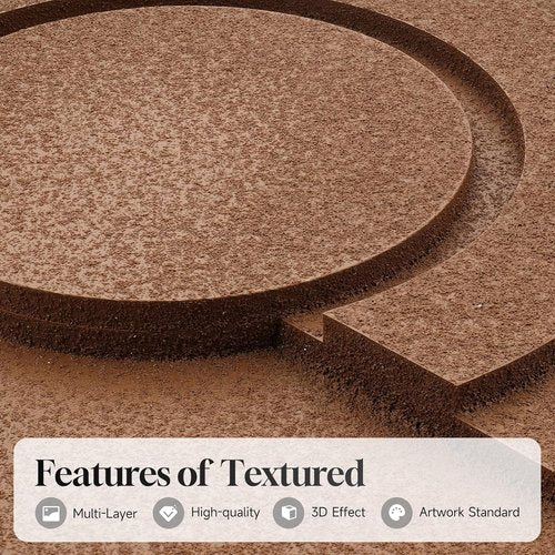 Large Framed 3D Textured Abstract Wall Art - Modern Geometric Decor for Living Room | 24x36 In