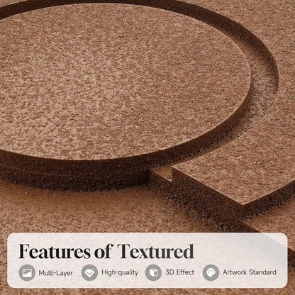 Large Framed 3D Textured Abstract Wall Art - Modern Geometric Decor for Living Room | 24x36 In