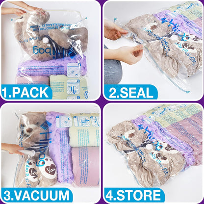 XXL Jumbo Vacuum Storage Bags by [Brand Name] - 47''X35'' Space Saver for Blankets, Bedding & Comforters (6 Pack)