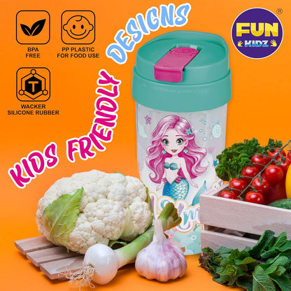 Total My Style Mermaid Kids Water Bottle - 17oz Leak-Proof Design with Spout Cover & Carry Handle | BPA-Free, Dishwasher Safe for Ages 3+