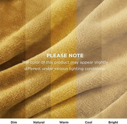 Bedsure GentleSoft Fleece Throw Blanket - XL 300GSM Plush & Cozy in Yellow | Perfect for Bed, Sofa, Travel (50x70 inches)