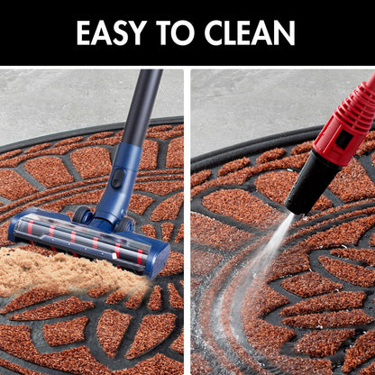 Mibao Half Round Door Mat, Non-Slip Welcome Entrance Way Mat, Durable Rubber Door Mats, Low-Profile Heavy Duty Doormat, Half Circle Mats for Garage, Patio, High Traffic Areas, 24" x 36", Maroon