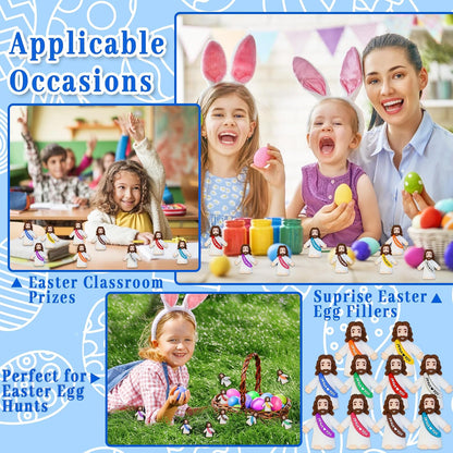 Bamamon Mini Jesus Figurines - 30 Pcs Easter Christ Toys for Sunday School & Baptism Gifts