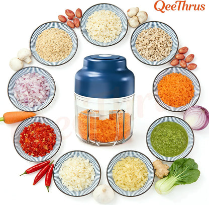 Skiennix Mini Electric Food Chopper - Versatile Vegetable, Onion & Garlic Processor with Container