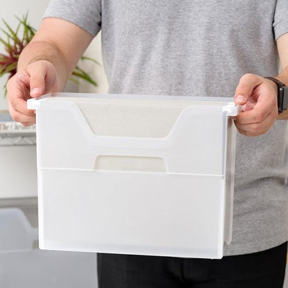 IRIS USA Medium Portable Desktop File Box - Open Lid Design, 6 Pack, Ideal for Letter Size Documents & Magazines