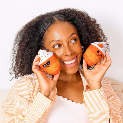 Relatable Emotional Support Lattes - Soft Fall Plushies for All Ages | Perfect Back to School Gifts, 5-Piece Set with Basket