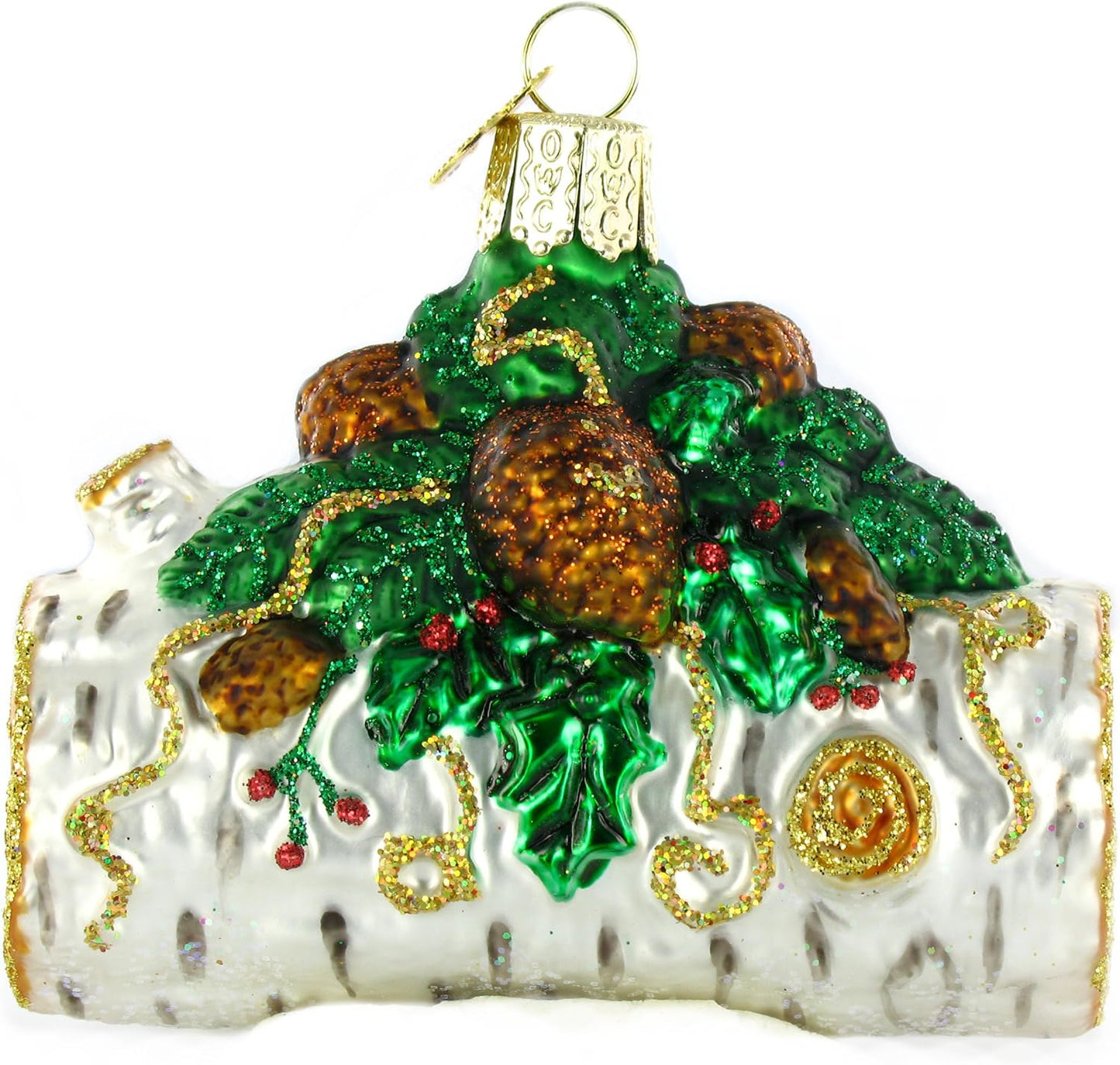 Old World Christmas Yule Log Ornament - Handcrafted Glass Blown Holiday Decoration | Festive Tree Decor