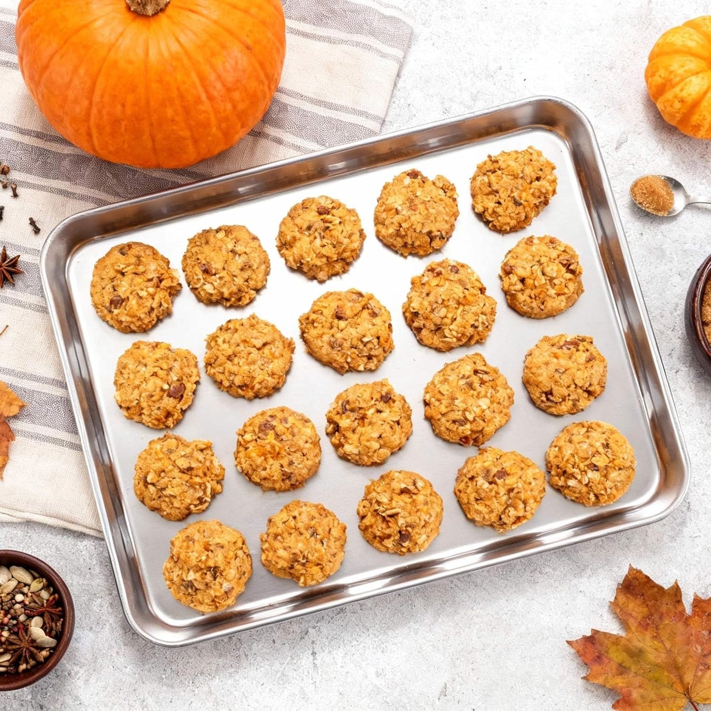 Onader Large Baking Sheet - 18 x 13 Inch Stainless Steel Cookie Pan | Dishwasher Safe, 2-Pack