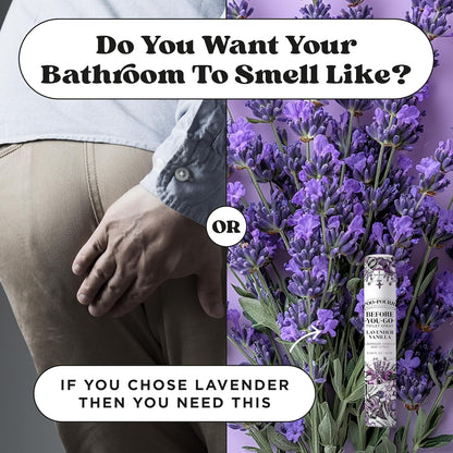 Poo-Pourri Before-You-Go Toilet Spray - Lavender Vanilla Travel Size 10 mL | Odor Eliminator
