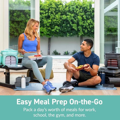 Bentgo Prep Deluxe Insulated Multimeal Bag - Holds 5 Meals, Premium Insulation Up to 8 Hrs | Large Capacity, Coastal Aqua