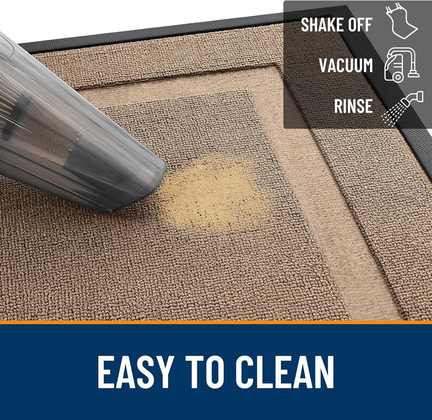 OLANLY Waterproof Front Door Mat | All-Season Indoor Outdoor Doormat, Easy Clean, 47x17 Mocha