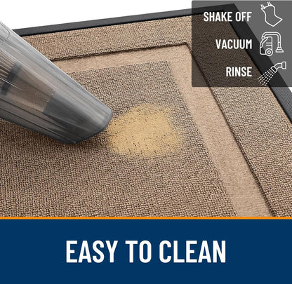 OLANLY Waterproof Front Door Mat | All-Season Indoor Outdoor Doormat, Easy Clean, 47x17 Mocha