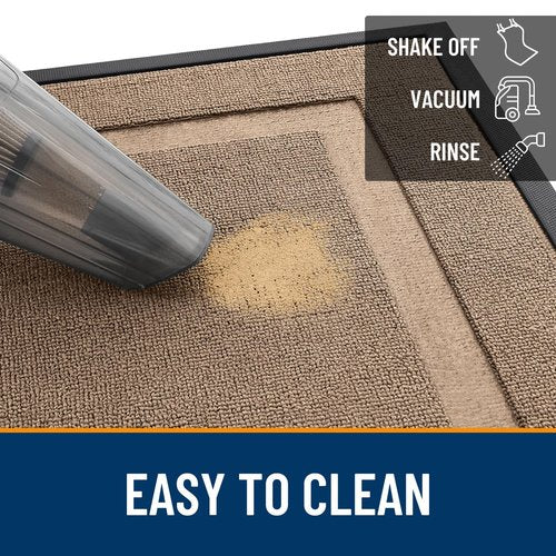 OLANLY Front Door Mat Indoor Outdoor Entrance, Waterproof All-Season, All-Weather Doormat, Sturdy Natural Rubber, Low Profile, Easy Clean Patio Porch Entryway Mat, 59x23, Mocha