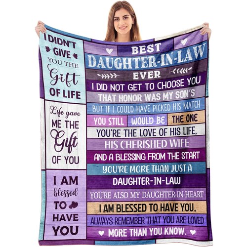 Ekpvgit Best Daughter in Law Gifts from Mother in Law, Future Daughter in Law Gifts for Birthday Christmas Mothers Day Blanket 60"x80"