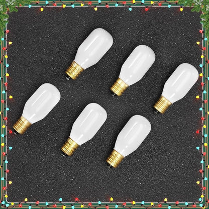 12Pcs Christmas Village Light Bulbs with E12 Base, T20 LED 2700K 110V Gold Sockets (Variation: 12 Gold)
