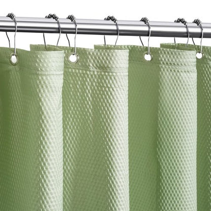 Tititex Solid Sage Green Cloth Fabric Shower Curtain Liner with 2 Magnets - Texture Soft Hotel Quality Waterproof Shower Liner, Light-Weight & Machine Washable 60x72 inch