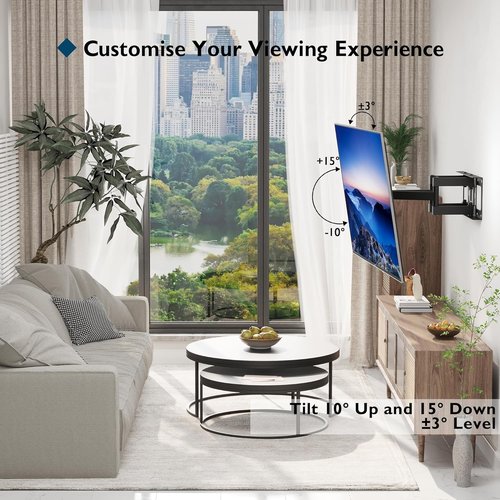 BONTEC Full Motion TV Wall Mount - Fits 23-70 Inch TVs, Holds Up to 99 lbs, Adjustable Viewing Angle