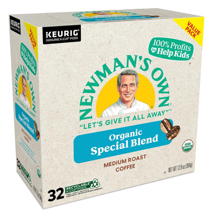 Newman's Own Organics Medium Roast Coffee K-Cup Pods - Special Blend, 32 Count