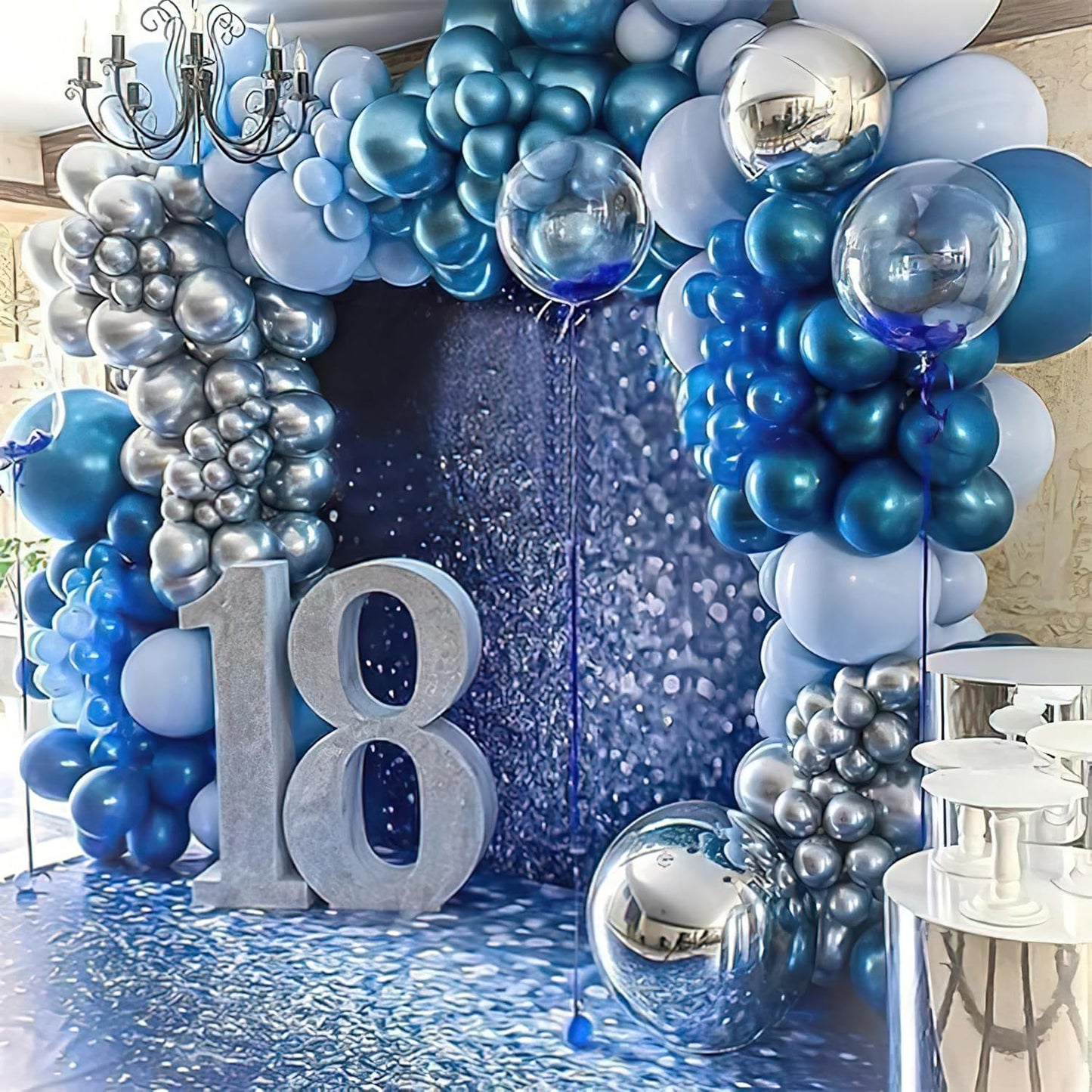 PartyWoo 12-Inch Pearl Azure Blue Balloons - 50 PCS for Birthday, Baby Shower & Wedding Decor