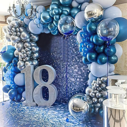 PartyWoo 12-Inch Pearl Azure Blue Balloons - 50 PCS for Birthday, Baby Shower & Wedding Decor
