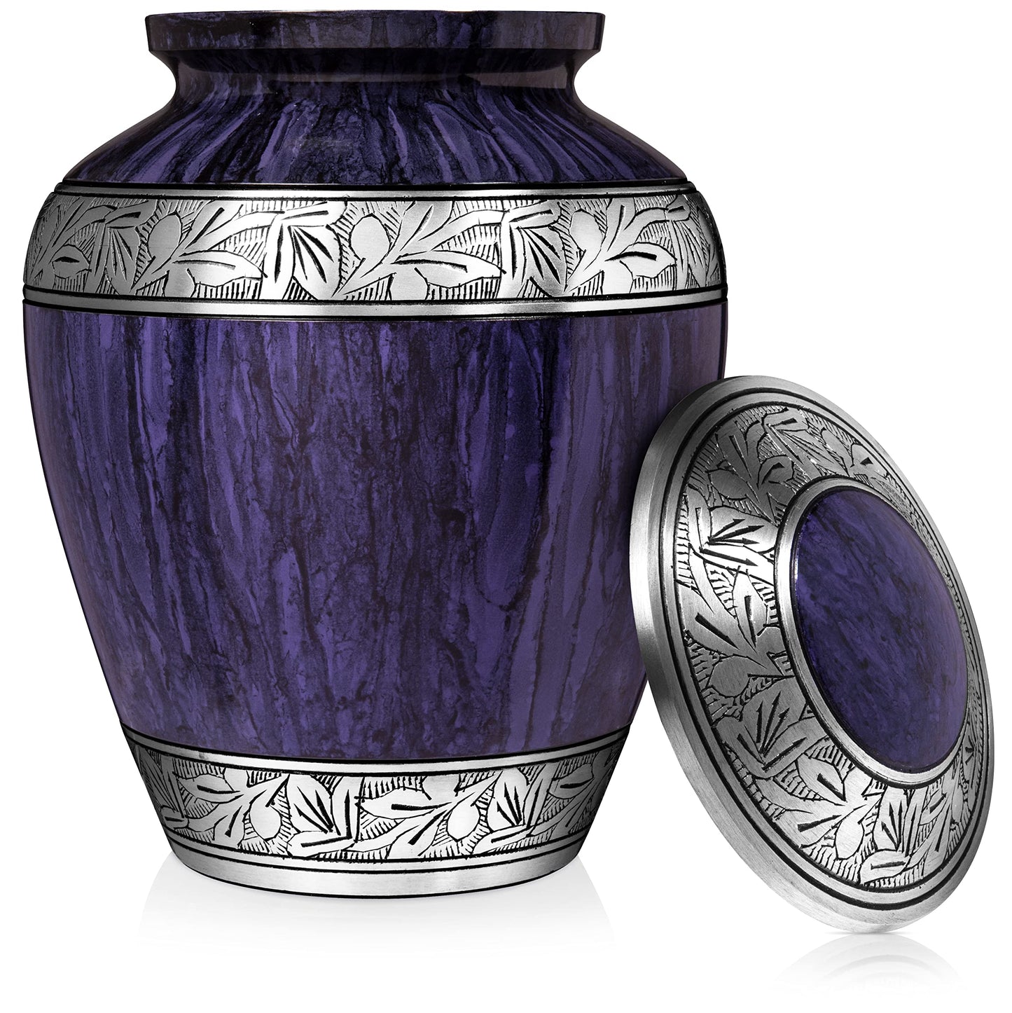 Purple Urns for Human Ashes Adult Large Standard Size Funeral Memorial Earns, Handcrafted Cremation Urns, Up to 200 lbs Adult Male Female Ashes, Burial Containers for Dad Women Men