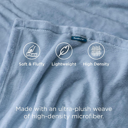 Bedsure GentleSoft Fleece Throw Blanket - Lightweight Plush Cozy Blanket for Couch, Light Blue, 50x60 Inches