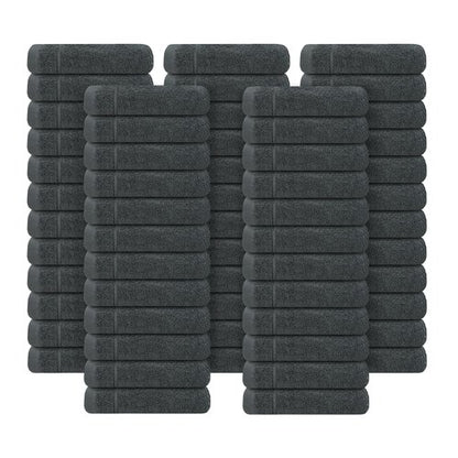 Tens Towels Pack of 60 Washcloths, 12 x 12 Inches, Lighter Weight, Quick to Dry, Super Soft & Absorbent, Gentle Face Towels, Hotel Quality, Perfect for Bathroom, Gym, Spa, Dark Grey