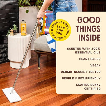 Aunt Fannie's Hardwood Floor Cleaner - Vinegar-Free Plant-Based Solution | Bright Lemon Scent, 32 oz (Pack of 3)
