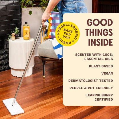 Aunt Fannie's Ultra Concentrated Hardwood Floor Cleaner, Vinegar-Free Plant Based Solution for Mopping, Bright Lemon Scent, 32 oz. (Pack of 3)