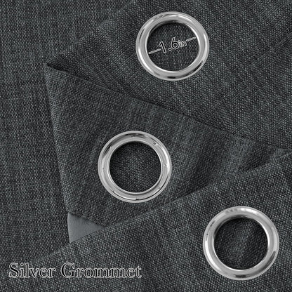 NICETOWN Blackout Curtains - Charcoal Gray Faux Linen 63-Inch Privacy Panels | Modern Farmhouse Style, 2 Panels