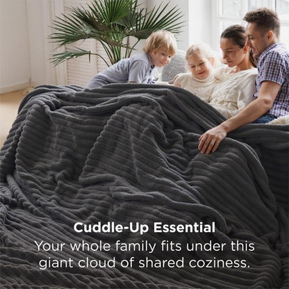 Bedsure GentleSoft Large Fleece Blanket for Bed - Cozy Soft Throw Blankets for Women, Cute Large Throws for Girls, Grey, 120x120 Inches