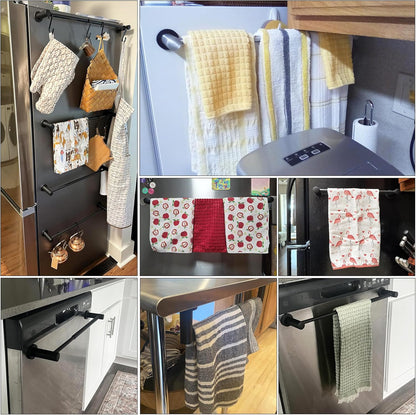 ULIBERMAGNET Magnetic Towel Holder - Adjustable Length Stainless Steel Rail for Kitchen & Laundry