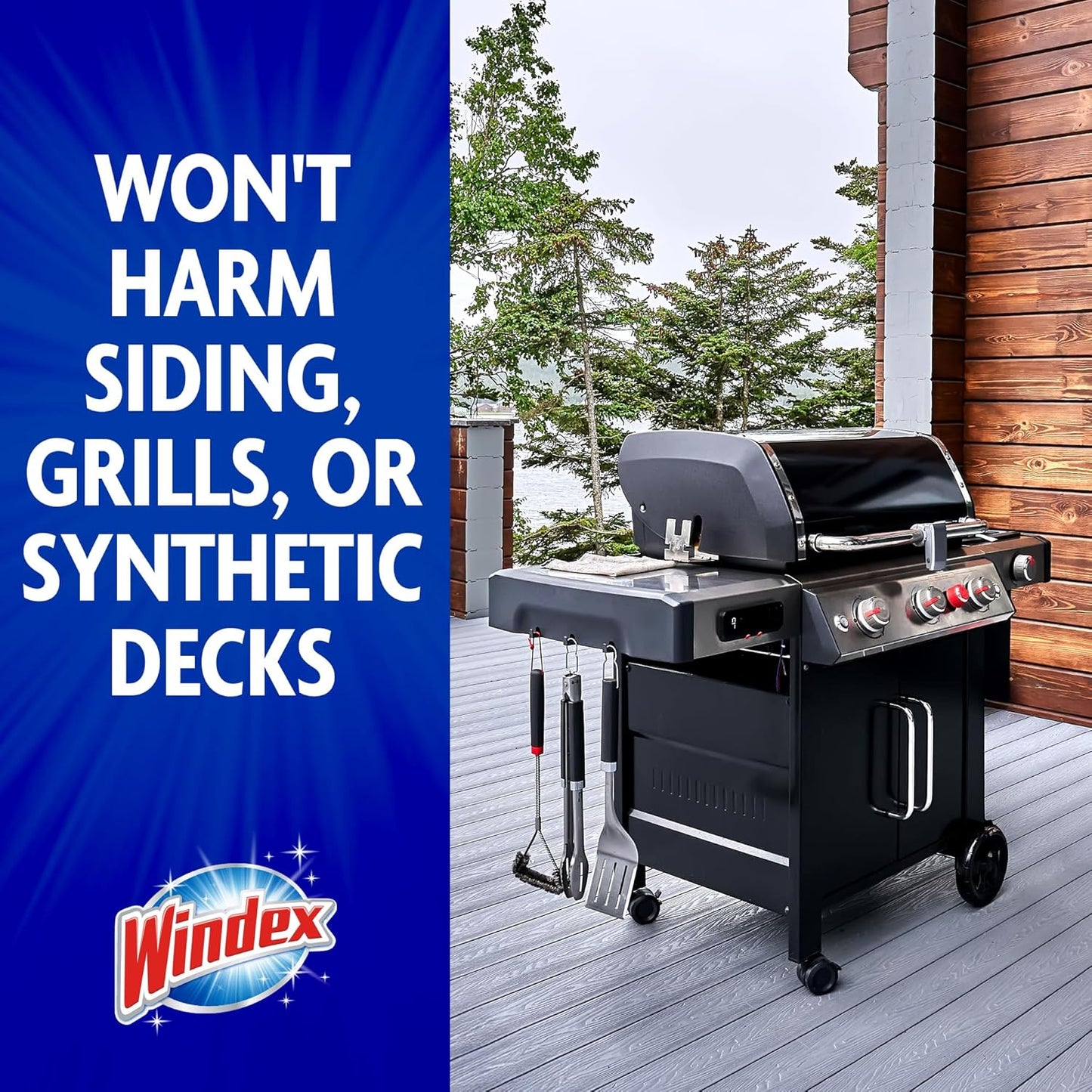 Windex Outdoor Window Cleaner - Ammonia-Free Concentrated Formula for Deep Clean | 32 Fl Oz (Pack of 2)
