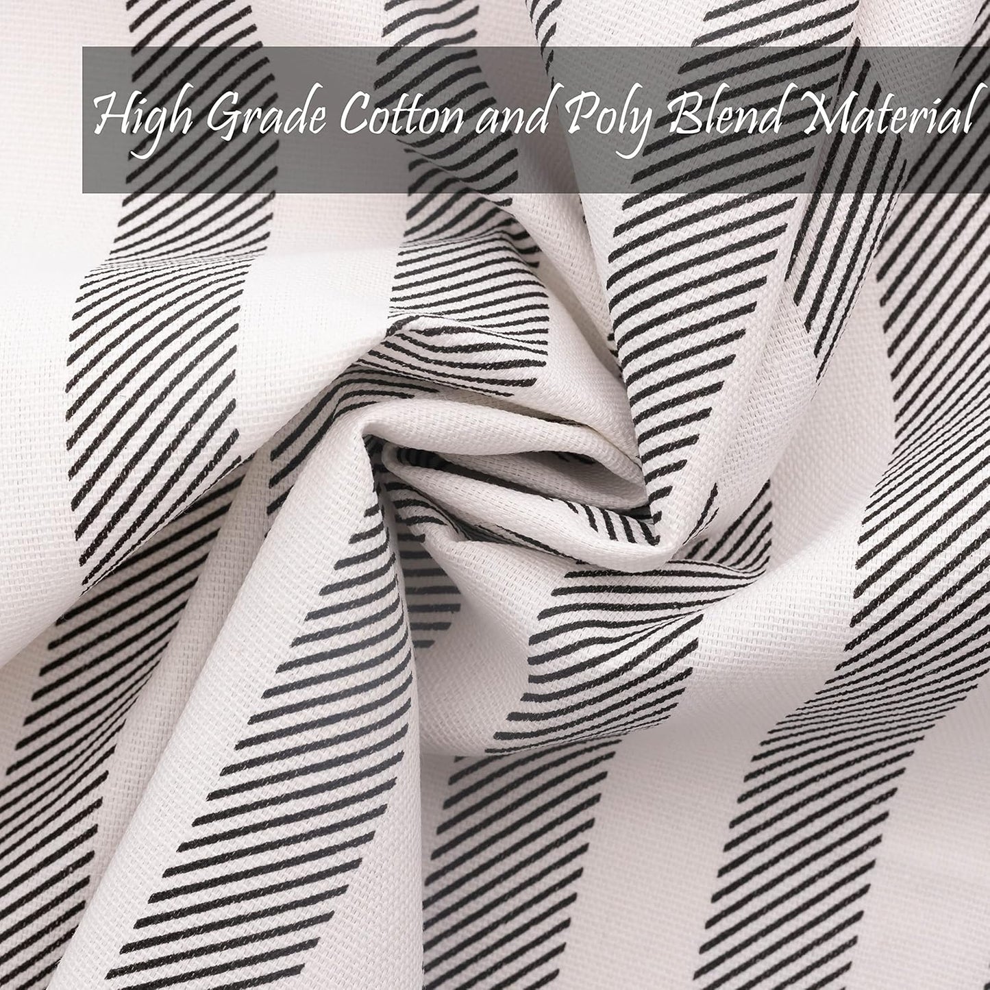 PERLLI Cotton Cloth Napkins - 12 Pack 18x18 Inches | Washable Black, Gray & White Stripes for Elegant Table Settings