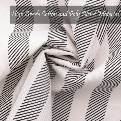 PERLLI Cotton Cloth Napkins - 12 Pack 18x18 Inches | Washable Black, Gray & White Stripes for Elegant Table Settings