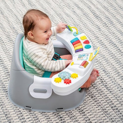 Infantino Music & Lights 3-in-1 Discovery Seat & Booster, Interactive Toddler Seat for Dining Table or Kitchen Chair, Baby Activity Center & Snack Tray, 20 Sounds & Songs, Lightweight Baby Essentials
