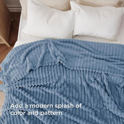 Bedsure GentleSoft Blue Full Blanket - Cozy Fleece Throw for Women, Perfect Birthday Gift, 84x90 Inches