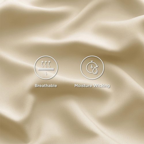 Bedsure Cooling Twin Sheets - Breathable Rayon from Bamboo, Deep Pocket Up to 16 Inches, Soft & Silky Alabaster Gleam
